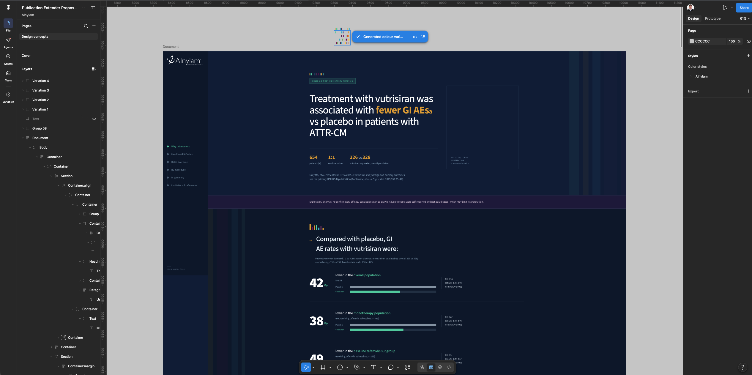 The design being refined in Figma